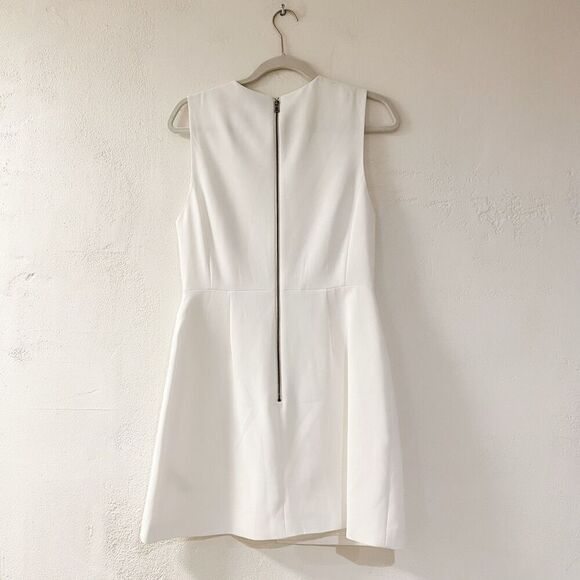 Alice + Olivia Kelsey Asymmetrical Drape Dress in White Size 8 - Picture 3 of 11